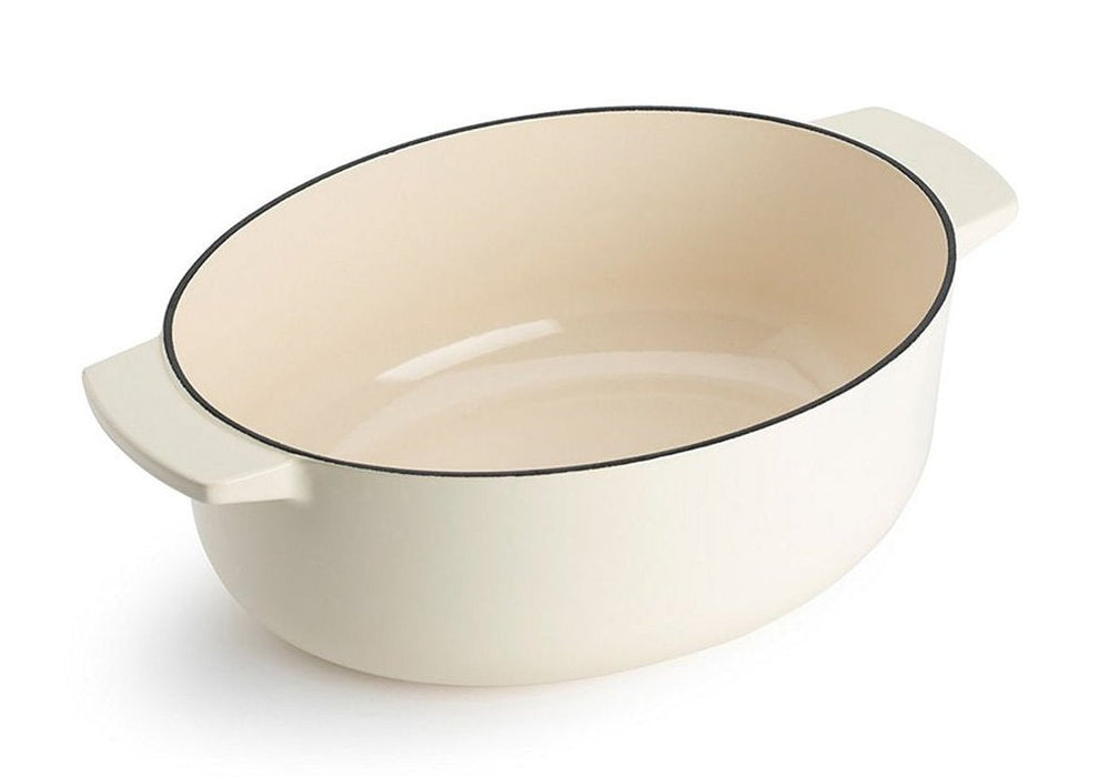 Kitchenaid Bräter Mit Deckel Gusseisen 30cm, Oval, Creme