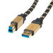 EAN 7611990125418 - ROLINE 11.02.8900 cable USB USB 3.2 Gen 1 (3.1 Gen 1) 0,8 m USB A USB B Negro, Oro imagen 1