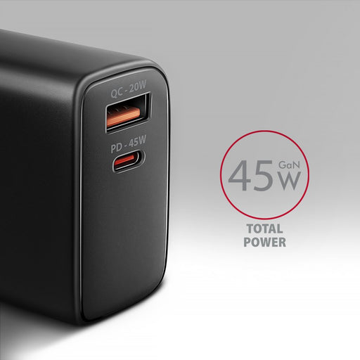 EAN 8595247907905 - Axagon ACU-PQ45 QC 3.0, 4.0/AFC/FCP/PPS/PD, 45W, schwarz - Netzladegerät mit USB-A und USB-C Schnittstell imagen 2