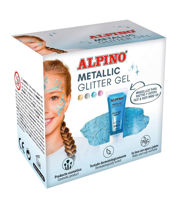 Alpino Gel Con Purpurina Metallic Glitter Azul