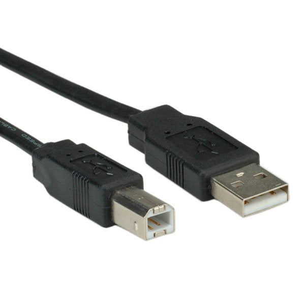 Roline Usb 2.0 Notebook-Flachcable, Typ A-B, Schwarz, 1,8 M