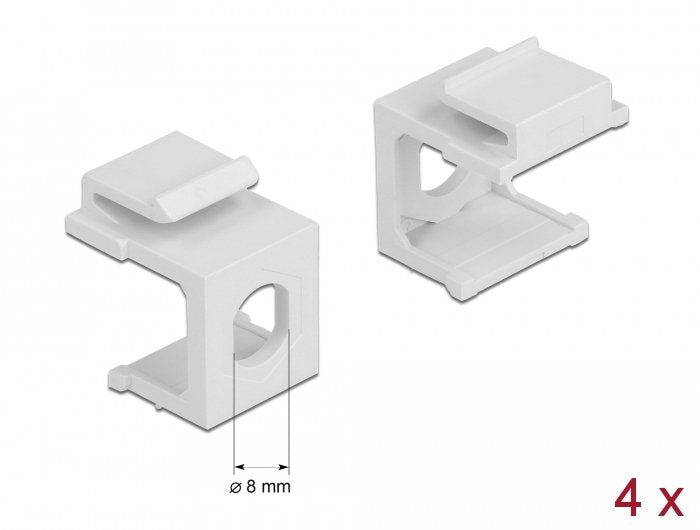 Keystone Abdeckung Weiss Mit 8,0 Mm Durchführung +Hex 4 Stück