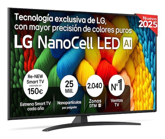 EAN 8806096362365 - LG NanoCell AI 55NANO81A6A 139,7 cm (55") 4K Ultra HD Smart TV Wifi Negro imagen 1