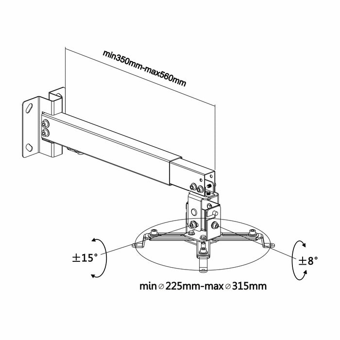 EAN 8436574703467 - AISENS CWP01TSE-047 montaje para projector Techo/pared Negro imagen 7