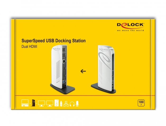EAN 4043619877713 - DeLOCK 87771 base para portátil y replicador de puertos Alámbrico Negro, Blanco imagen 6