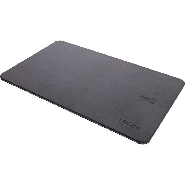 Alfombrilla De Ratón Inline, Carga Inalámbrica, 370x225x7mm, Negra