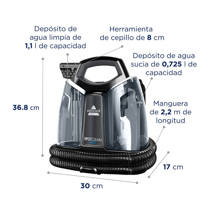 EAN 0011120272307 - Bissell SpotClean Plus máquina de limpieza de alfombras Húmedo Negro, Transparente imagen 10