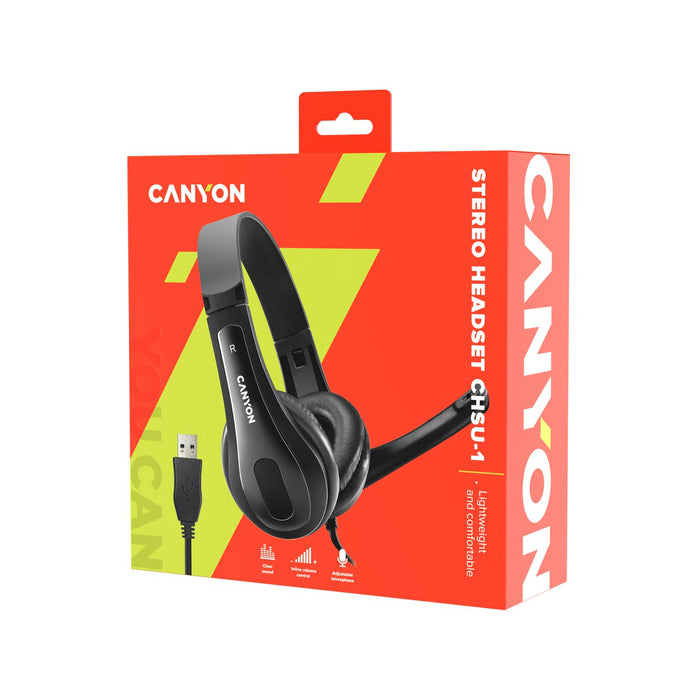 EAN 5291485008291 - Canyon CNS-CHSU1B auricular y casco Auriculares Alámbrico Diadema Llamadas/Música USB tipo A Negro imagen 5