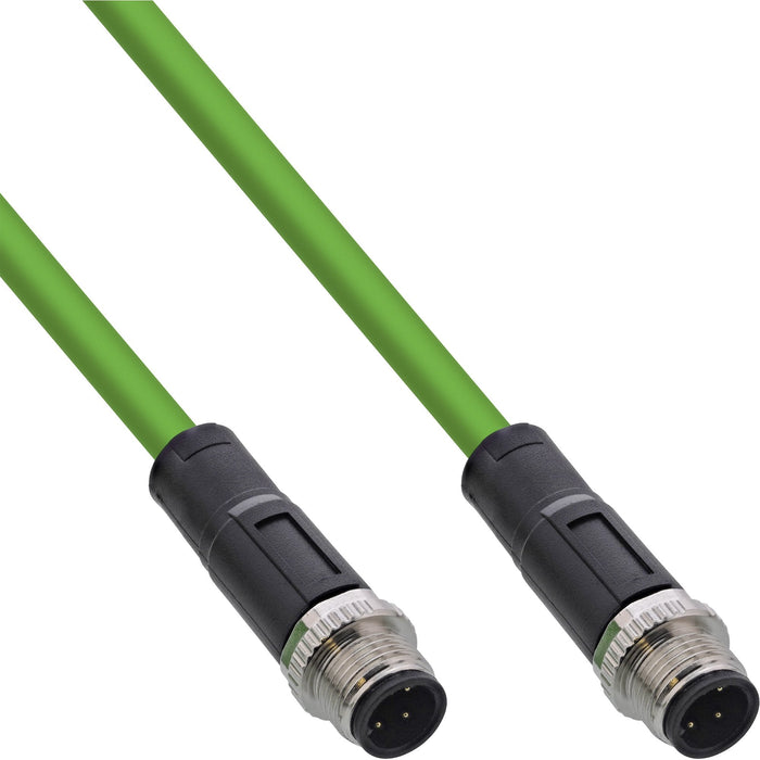 Inline® Industrial Network Cable, M12 4-Pin D-Coded Male/Male, Pur 15m