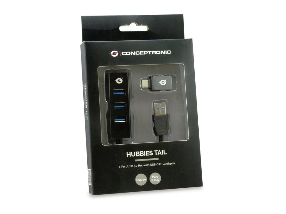 EAN 4015867223147 - Conceptronic HUBBIES04B hub de interfaz USB 3.2 Gen 1 (3.1 Gen 1) Type-A 5000 Mbit/s Negro imagen 3