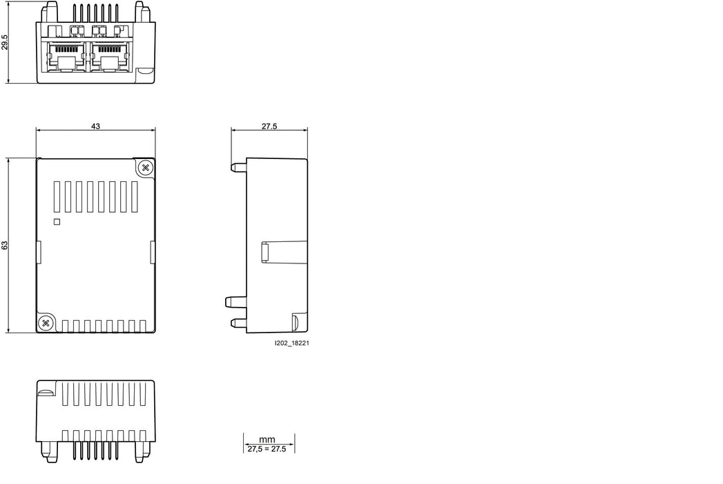 Siem 7km9300-0ae02-0aa0 Erweiterungsmodul Switched Ethernet Profinet V3, Steckba