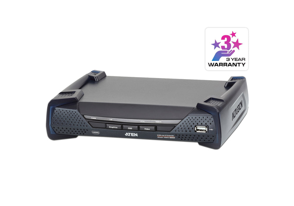 Usb 4k Hdmi Kvm Over Ip Receiver With Usb Peripheral Support, Lan Redundancy (Sfp Slot), Rs-232 Control And Audio
