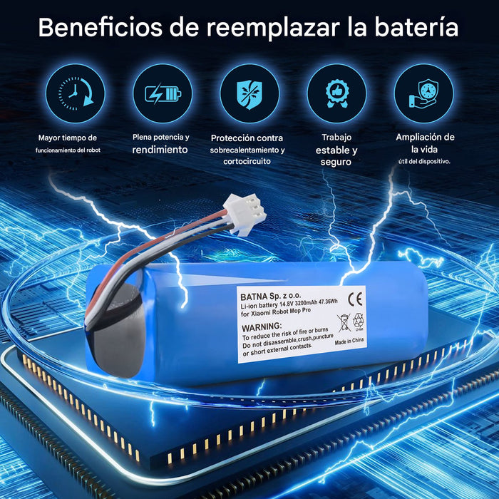 EAN 5906168630651 - Extralink Xiaomi Robot Mop Pro INR18650 MA1-4S1P-SC | Baterija, akumuliatorius | 3200 mAh 47,36 Wh baterí imagen 7