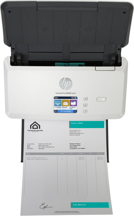 Hp Scanjet Pro N4000snw16fw08a