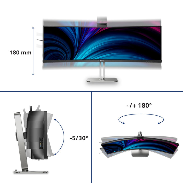 EAN 8712581804763 - Philips 49B2U6903CH/00 pantalla para PC 124 cm (48.8") 5120 x 1440 Pixeles Dual QHD LCD Gris imagen 5