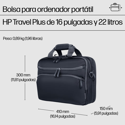 EAN 0198122966899 - HP Travel Plus 22 Liter 16 Laptop Bag 40,9 cm (16.1") Maletín Azul, Grafito imagen 2