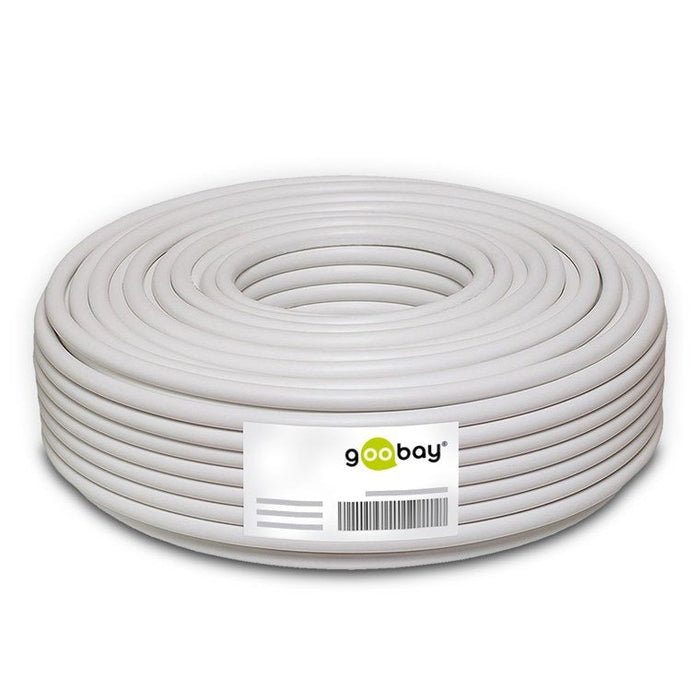 100db Coax- Antenna Cable, 2x Shielded, Ccs, Class A, White,