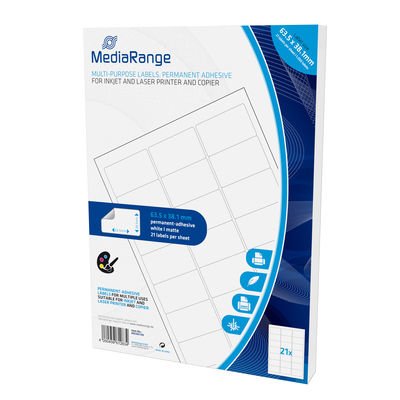 EAN 4260459612834 - MediaRange MRINK148 etiqueta autoadhesiva Permanente Blanco 1050 pieza(s) imagen 3