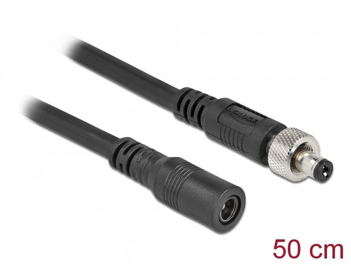 Cable De Extensión De Cc De Delock 5,5 X 2,1 Mm Macho A Hembra Atornillable