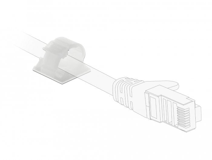 Delock Cablehalter Mit Verschlussclip Selbstklebend Schraubbar Natur 10 Stück