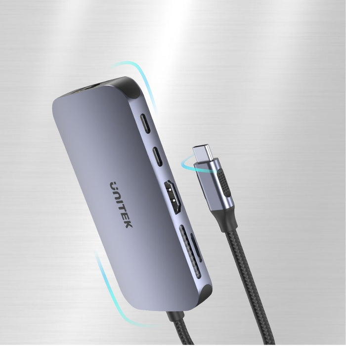 EAN 4894160047083 - UNITEK uHUB N9+ Alámbrico USB 3.2 Gen 1 (3.1 Gen 1) Type-C Gris imagen 9
