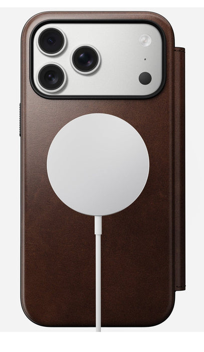 Nomad Modern Leather Folio Iphone 17 Pro Max Rustic Brown H