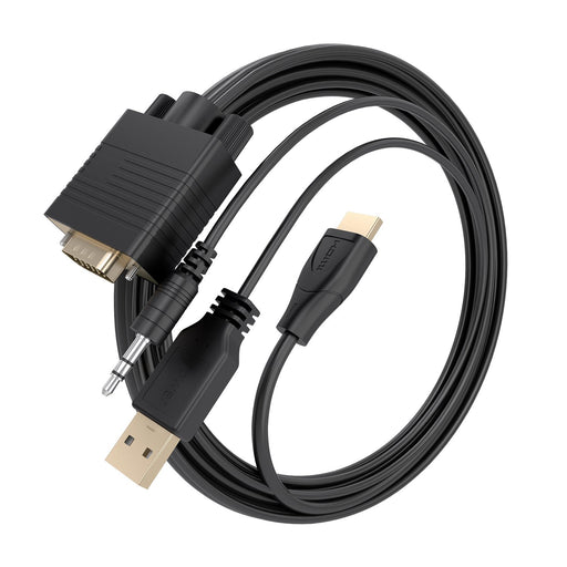 EAN 8435739904749 - AISENS A115-1007 adaptador de cable de vídeo 1 m VGA (D-Sub) + 3.5mm + USB Type-A HDMI tipo A (Estándar) imagen 2