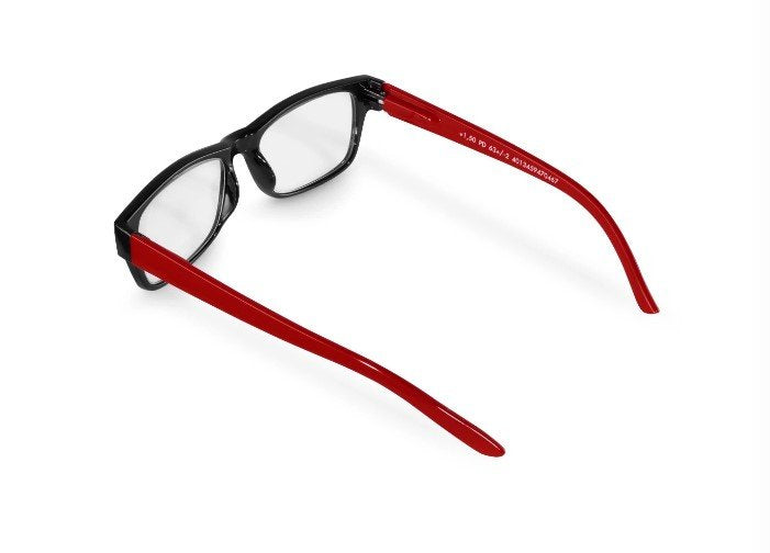 Hama Gafas De Lectura De +2.0 Dioptrias - Montura De Plastico Reciclado - Unisex - Negro Y Rojo