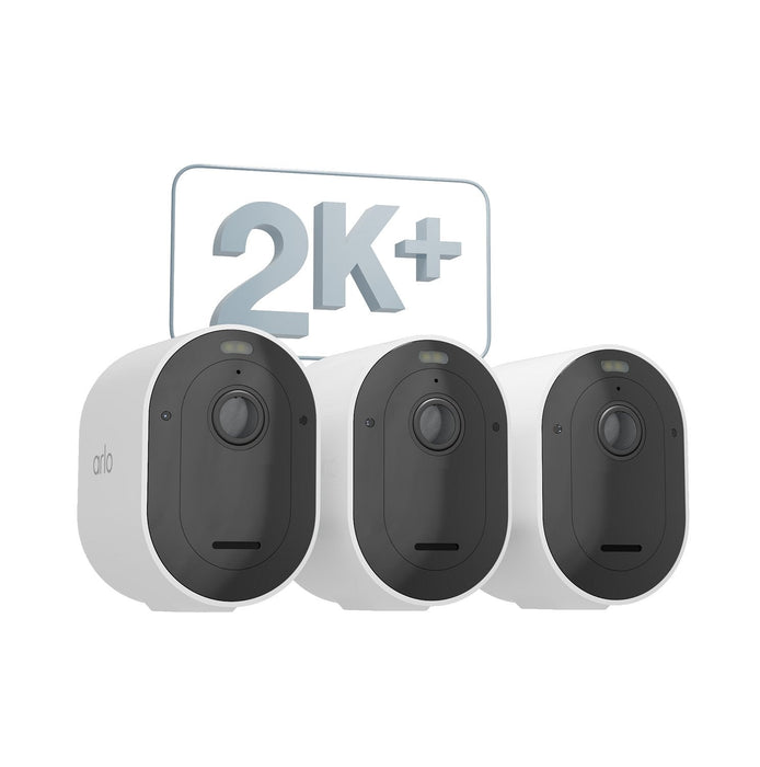 Arlo Pro 5 Spotlight, Cámara De Vigilancia Blanco/Negro, Pack De 3, Wifi, Foco, Resolución 2k Vmc4360p-200eus