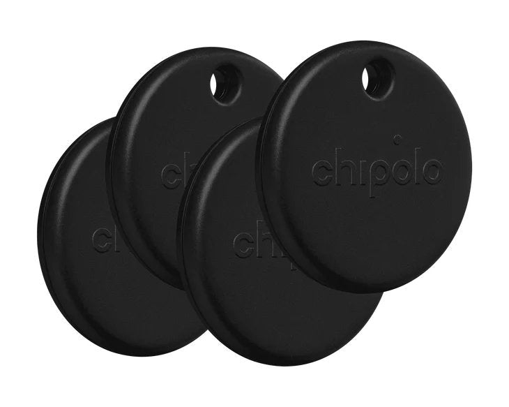 Chipolo Pop 4 Pack -Tracking Tag Compatible With Apple Find My On Iphone Or Find Hub (Negro)