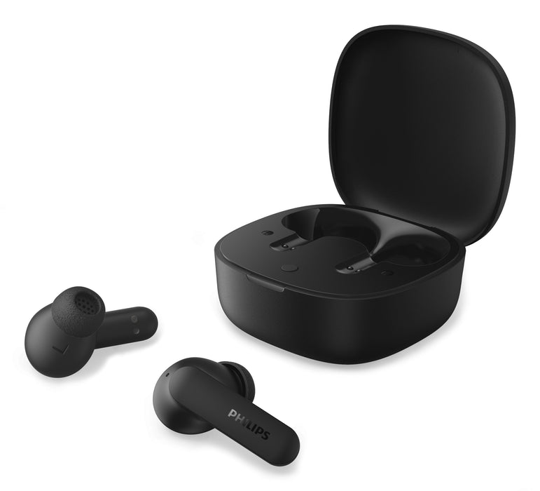 Auriculares Bluetooth Philips Tat2100bk Con Estuche De Carga Autonomía 8h Negros