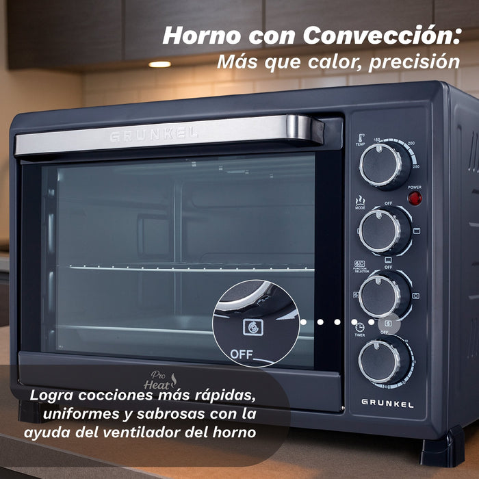 Horno De Sobremesa Grunkel Hr-38pro 2000w Capacidad 38l Negro
