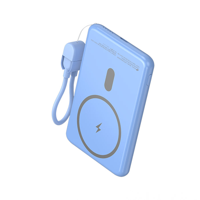 Powerbank 5000mah Leotec Lepoww20w5b 20w Wireless Azul Incluye Cable Usb Tipo-C