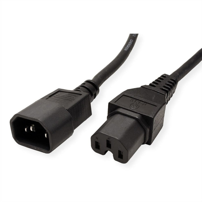 Value Netzcable Iec320 C14 Stecker - C15 Buchse, H05rn-F, Schwarz, 3 M