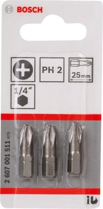 EAN 3165140300377 - Bosch 2 607 001 511 punta de destornillador 3 pieza(s) imagen 2