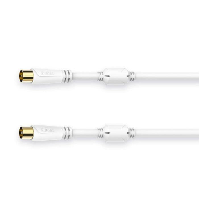 Hama Essential Cable Coaxial De Antena Macho/Hembra - Longitud 0.75m - Terminales Chapados En Oro - Triple Blindaje -