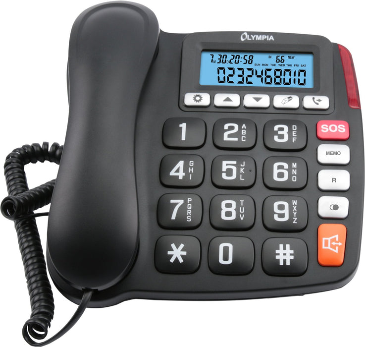Teléfono Olympia 4520 Analógico Negro, Blanco