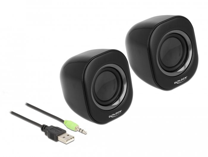 Altavoz  Delock 27002 Negro, Gris Alámbrico 2 W