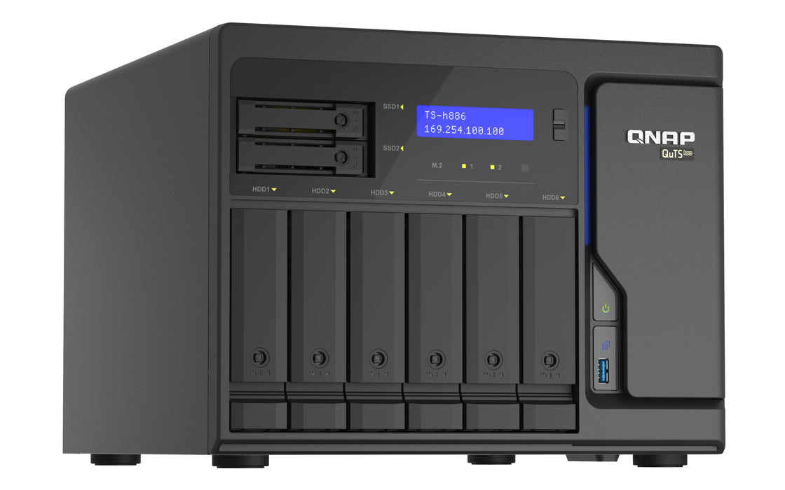 EAN 4711103083246 - QNAP TS-h886 NAS Torre Intel® Xeon® D D-1602 8 GB DDR4 0 TB QuTS hero Negro imagen 2