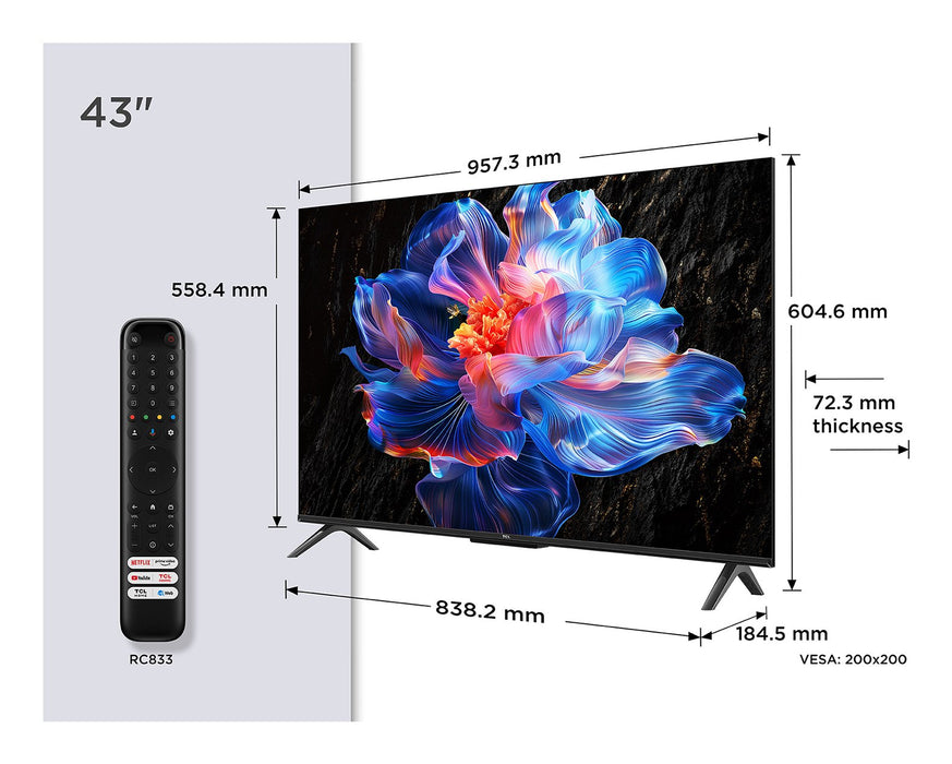 EAN 5901292528720 - TCL 43P69K Televisor 109,2 cm (43") 4K Ultra HD Smart TV Wifi Negro imagen 3