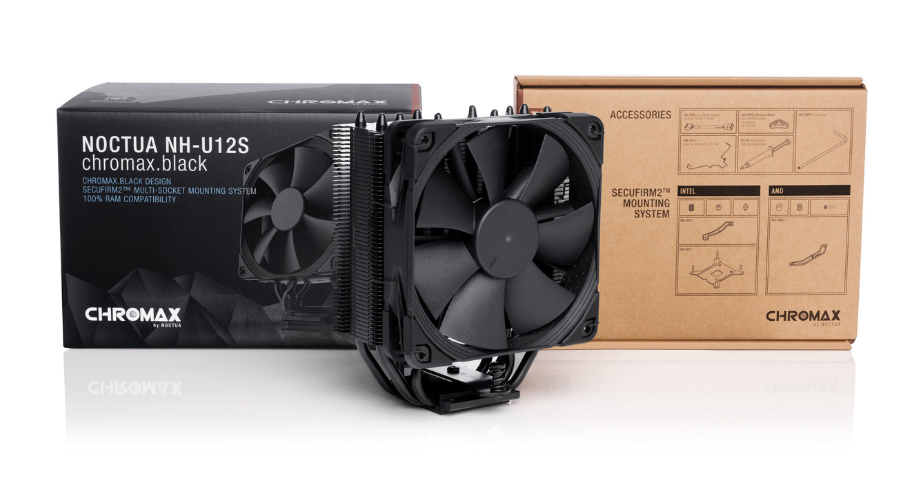 EAN 9010018000177 - Noctua NH-U12S chromax.black Procesador Enfriador 12 cm Negro imagen 4