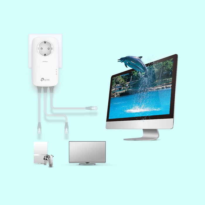 Tp-Link Powerline Tl-Pa8033p Kit Av1300 3-Port