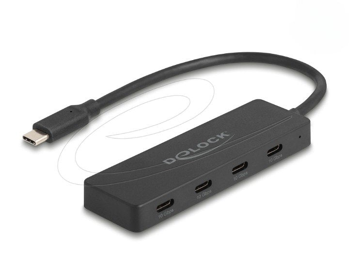 Usb 10 Gbps Usb Type-C Hub Con 4 X Usb Type-C Conector Hembra Negro