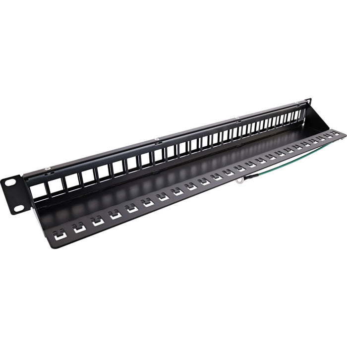 Patch Panel Inline Blank 19" 24 Puertos 1u Negro