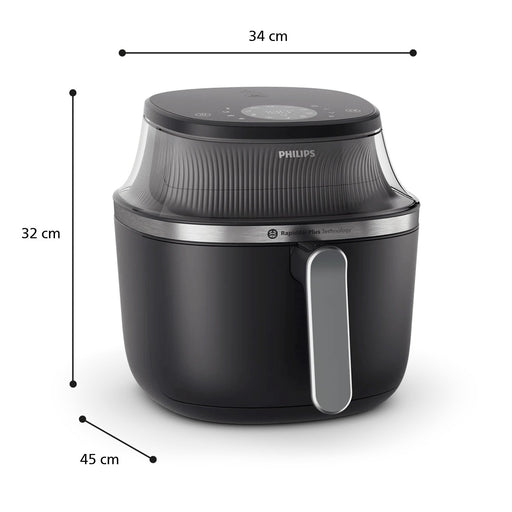 EAN 8720389034404 - Philips 3000 series NA341/00 freidora Sencillo 7,2 L Independiente 2000 W Freidora de aire caliente Negro imagen 2