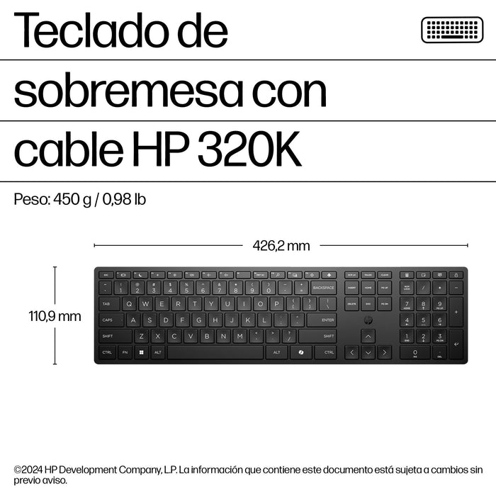EAN 0194721888419 - HP 320K Wired Keyboard teclado Oficina USB Negro imagen 6