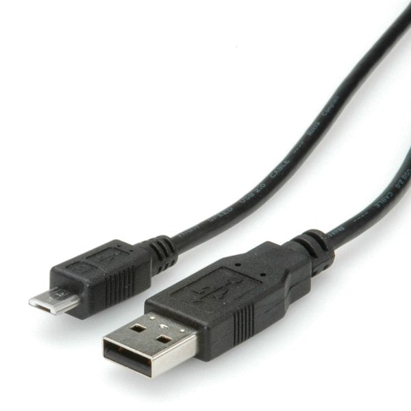 Cable Roline Usb 2.0 Usb A St - Micro Usb B St Schwarz 0,8m