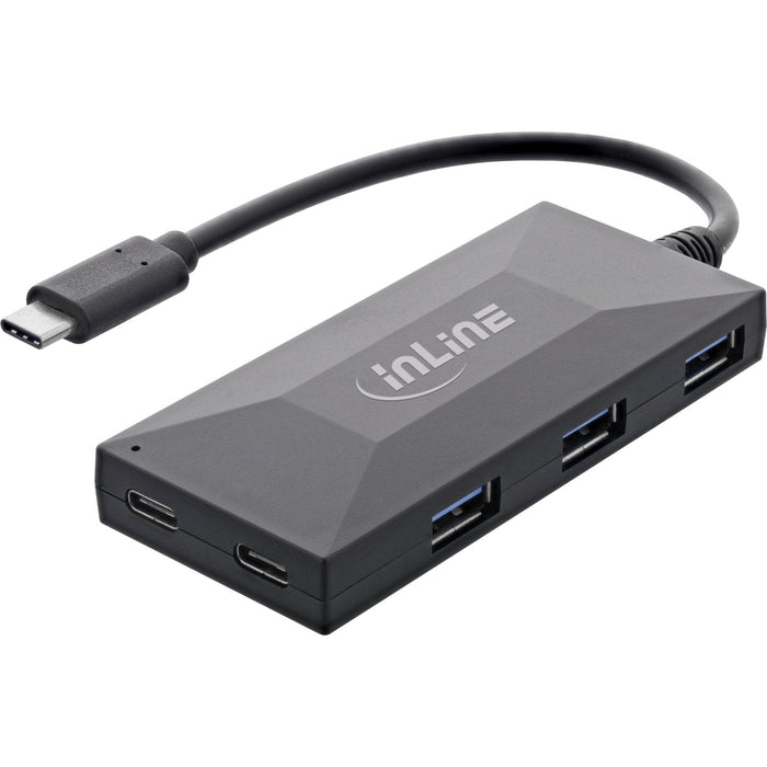 Inline Usb 3.2 Gen.1 Otg Hub, Usb Tipo C A 2 Puertos Tipo C Y 3 Puertos Tipo A, Sin Fuente De Alimentación
