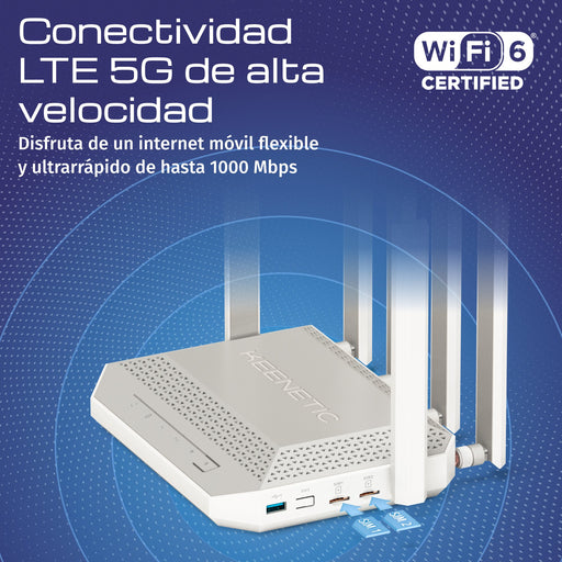 EAN 4897082922049 - Keenetic Hero 5G (KN-4110) router inalámbrico 2.5 Gigabit Ethernet Doble banda (2,4 GHz / 5 GHz) Gris, Bl imagen 2