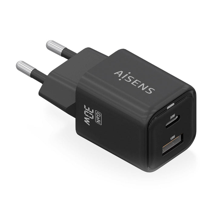 EAN 8435739900857 - AISENS ASCH-30W2P021-BK cargador de dispositivo móvil Universal Corriente alterna Carga rápida Interior imagen 1